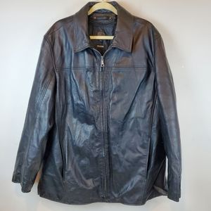 Vintage Wilsons Leather L Black 100% Leather Thinsulate Moto Biker Jacket & Vest